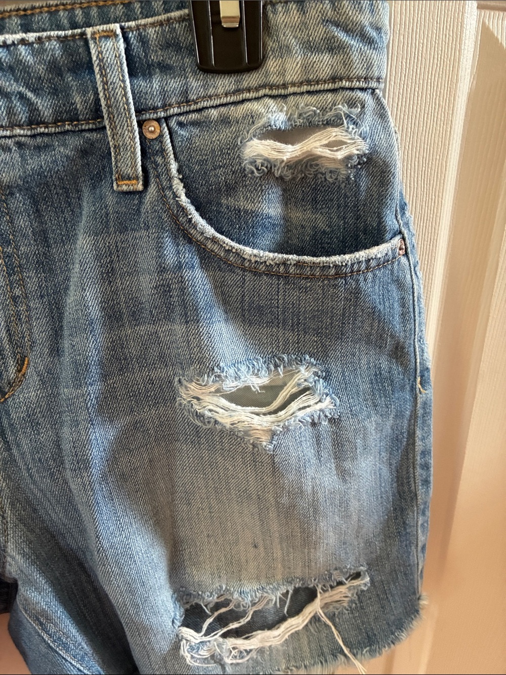 Joe's Jeans Light Blue Distressed Denim Shorts - Picture 8 of 11